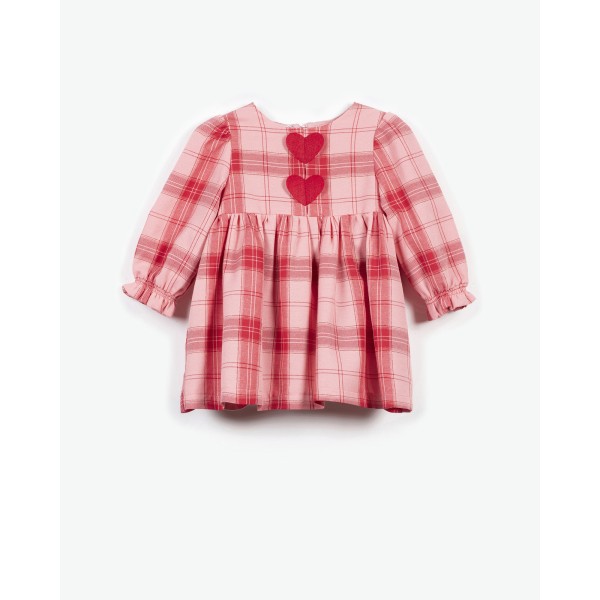 Yell-Oh - Φόρεμα Καρό με Καρδιές Pink και Red (41210240003)