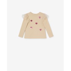 Yell-Oh - Tulle T-shirt με Καρδιές  Ecru (41220322048)