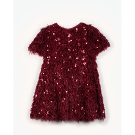 Yell-Oh - Φόρεμα Lady με Φτερά και Παγιέτα Burgundy (42210140093)