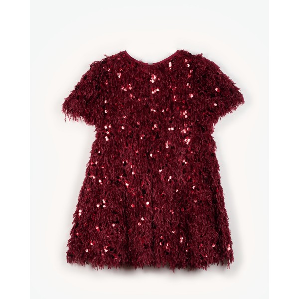 Yell-Oh - Φόρεμα Lady με Φτερά και Παγιέτα Burgundy (42210140093)