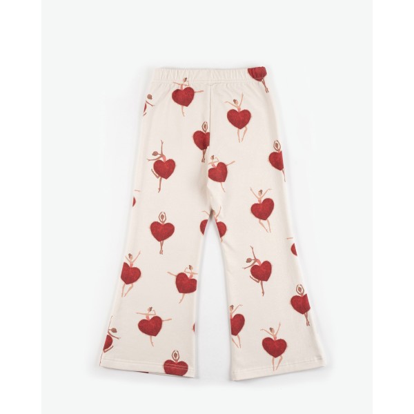 Yell-Oh - Παντελόνι Φούτερ Οργανικό Καμπάνα Ballerinas Heart Allover (42210202028)