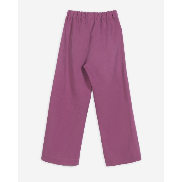 Yell-Oh - Παντελόνα με Ραφή σε Tencel & Λινό Sangria (Y42300201023)